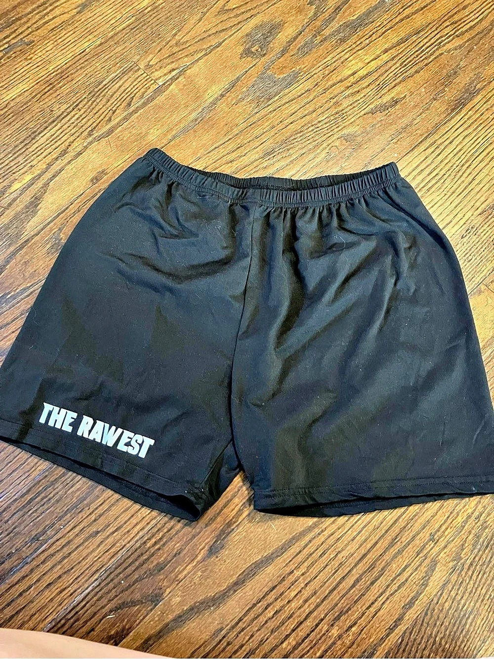 SHEIN Curve The Rawest Graphic Athletic Shorts Black